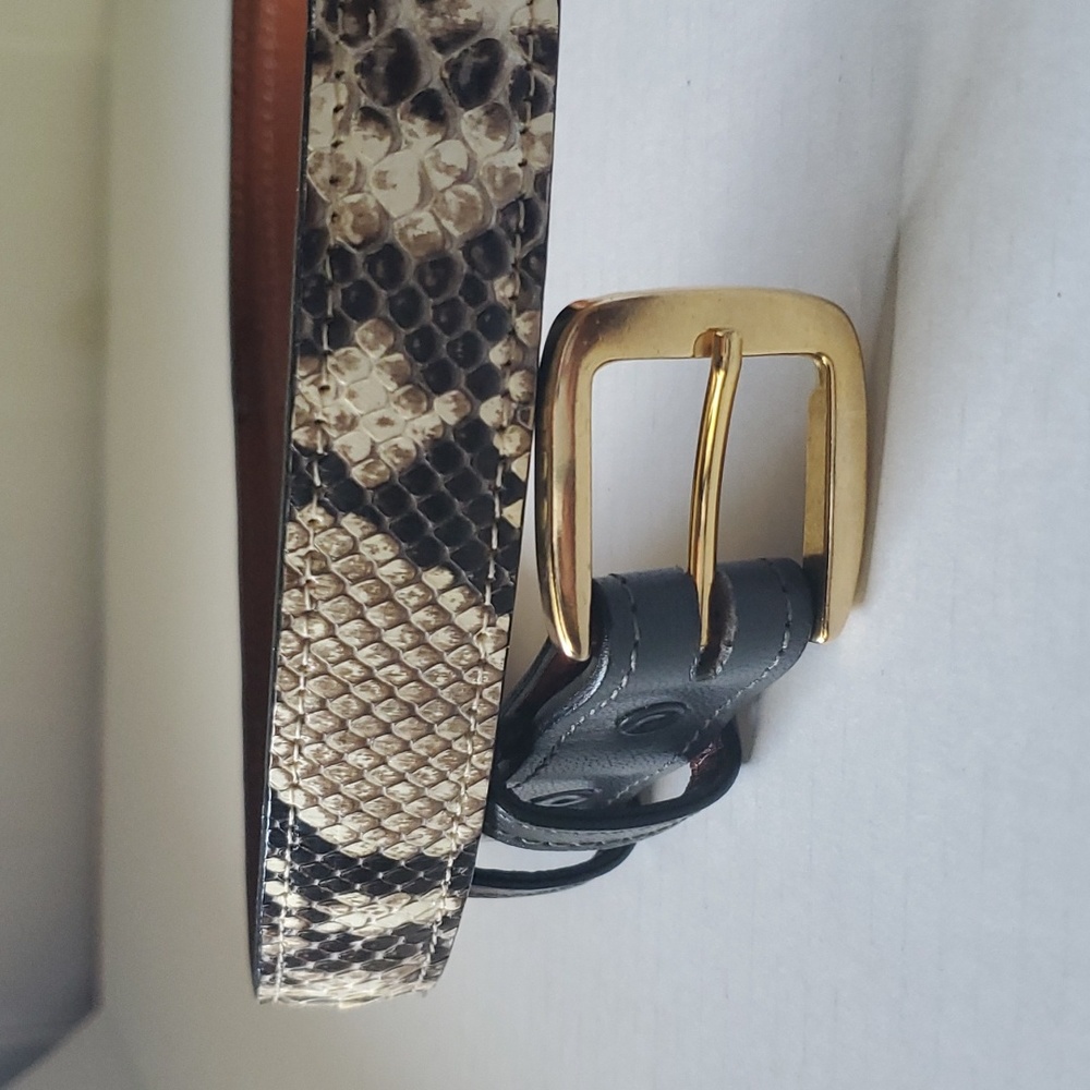 Snakeskin Genuine Leather Belt  sz 38 - Picture 2 of 13